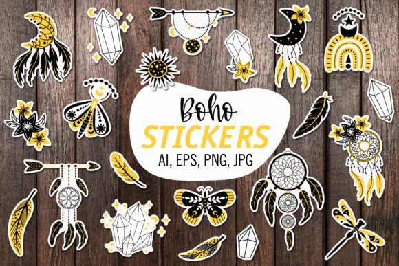 Download BOHO/ Printable Stickers Cricut Design - Print Collection