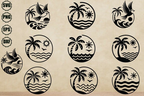 Download Tropical Beach Svg, Palm Tree Svg Bundle - Beach svg Collection